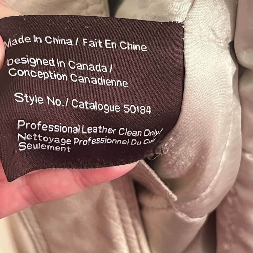 Danier Leather Cream Coat with Fur Trim - Picture 13 of 14